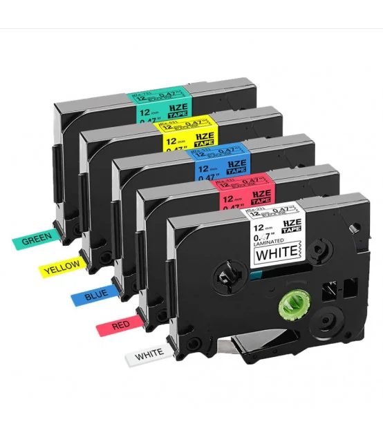 Nhãn HZe-231 (TZe-231), 12mm X 8m, Chữ đen - nền trắng | AIMO Việt Nam