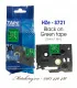 Nhãn HZe-S721 (TZe-S721), 9mm X 8m, Chữ đen - nền xanh lá | AIMO Việt Nam