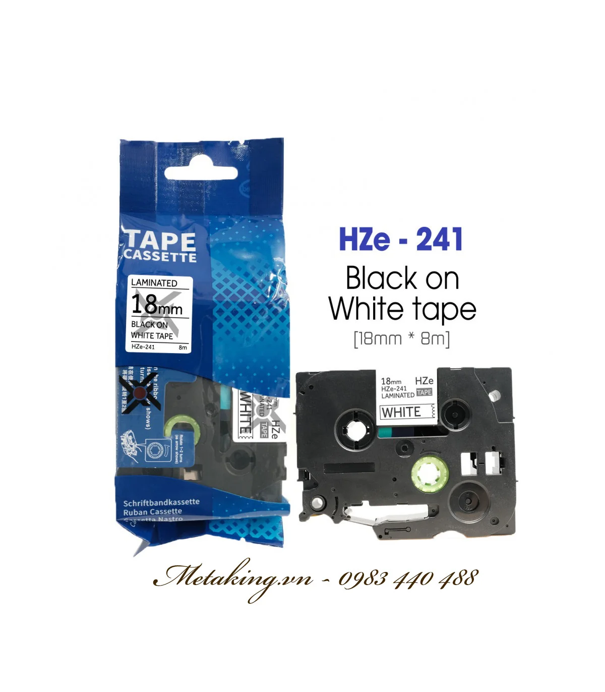 Nhãn HZe-241 (TZe-241), 18mm X 8m, Chữ đen - nền trắng | AIMO Việt Nam