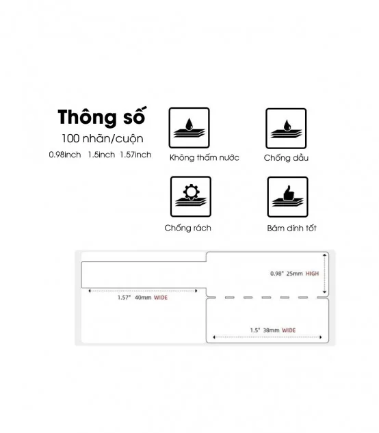 Nhãn Cáp 38 X 25mm, Màu Trắng, KTC-T3825-30-130 | AIMO Việt Nam