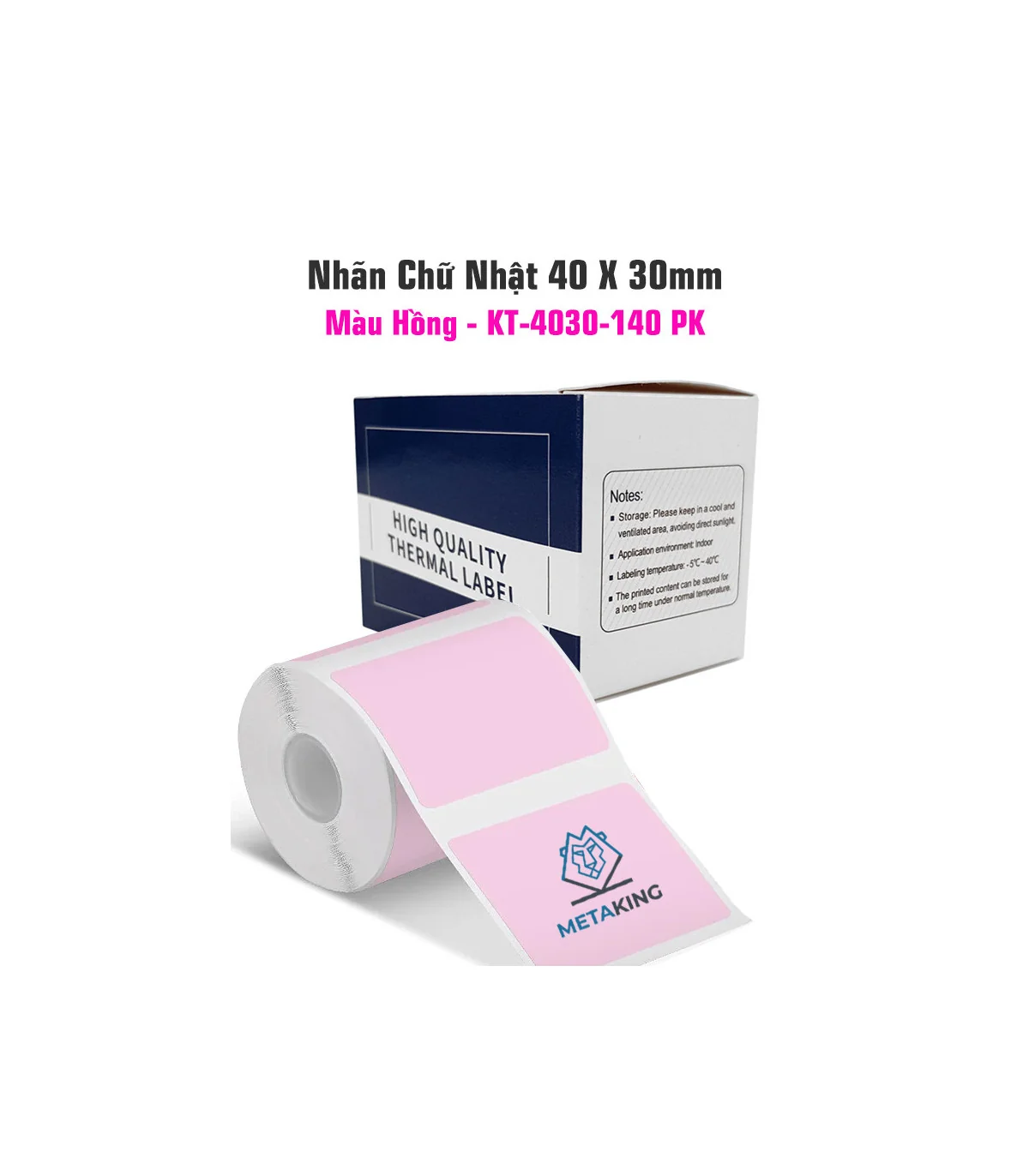 Nhãn Đa Năng 40 X 30mm màu hồng, KT-4030-230PK | AIMO Việt Nam
