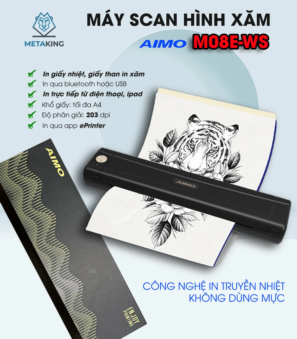 Máy Scan Hình Xăm AIMO M08E-WS | AIMO Việt Nam