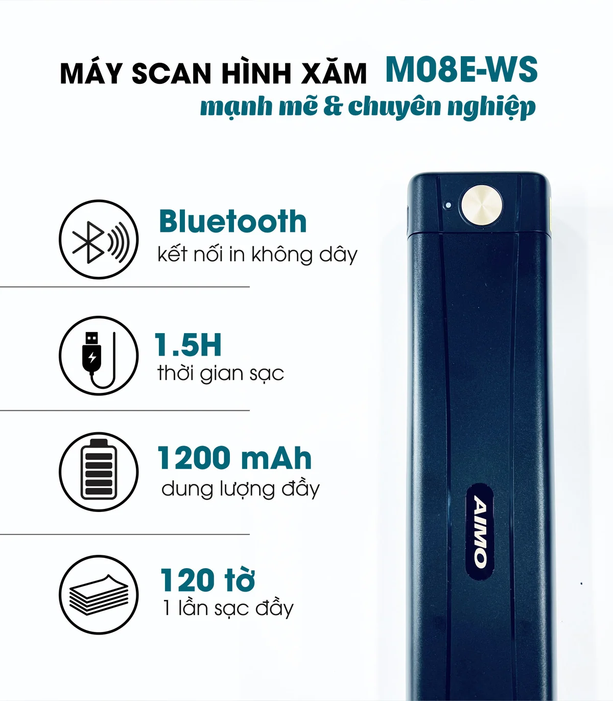 Máy Scan Hình Xăm AIMO M08E-WS | AIMO Việt Nam