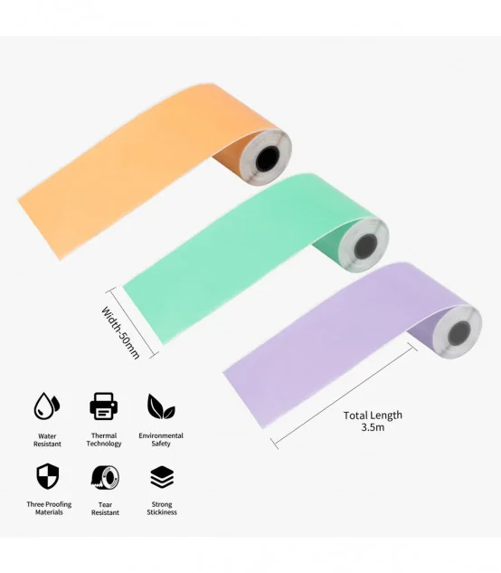 Nhãn Xanh Lá/Tím/Cam cho T02, 50mm x 3.5m, KT-RMSMLL, có keo | AIMO Việt Nam