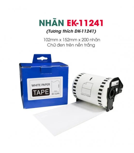 Nhãn giấy EK-11241 (DK-11241), 102 x 152mm x 200 nhãn, Trắng | AIMO Việt Nam