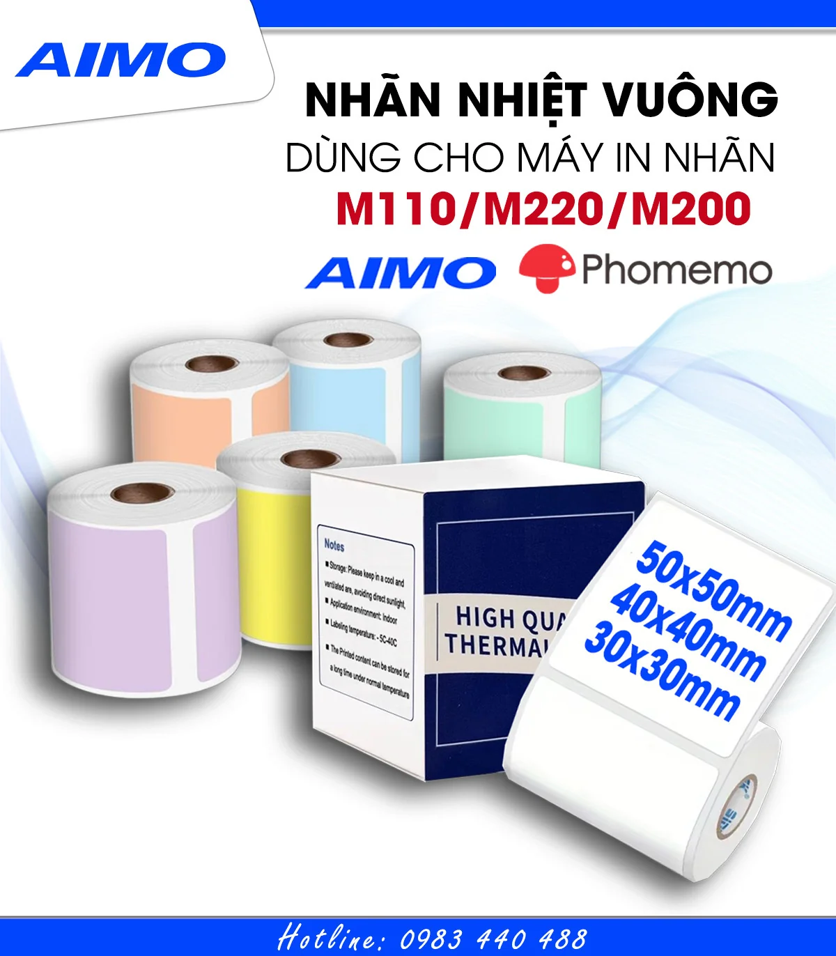 Nhãn Đa Năng 50 X 50mm, KT-5050-150 | AIMO Việt Nam