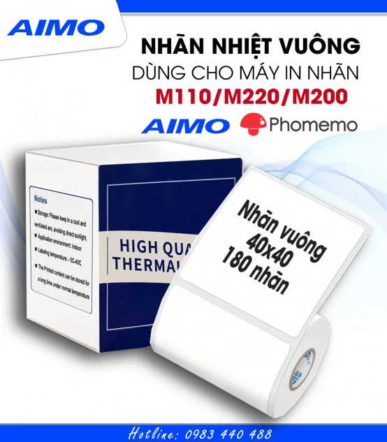 Nhãn Đa Năng 40 X 40mm, KT-4040-180 | AIMO Việt Nam