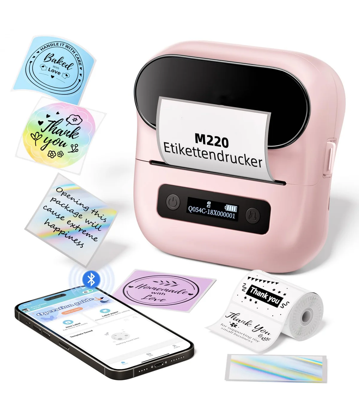 Máy in nhãn mini M220, Bluetooth, cầm tay di động | AIMO Việt Nam