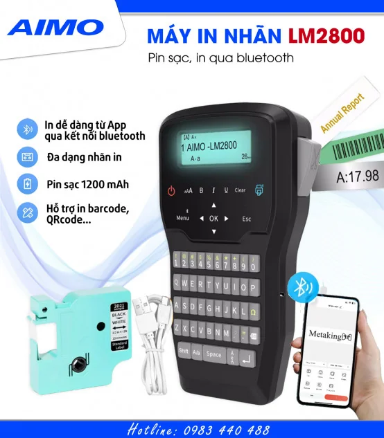 Máy in nhãn cầm tay LM2800 | AIMO Việt Nam