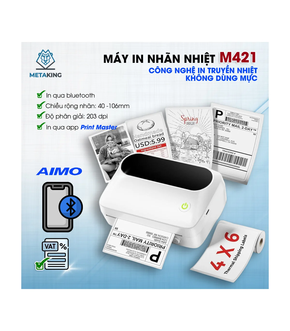 Máy In Nhãn Di Động Aimo M421 | AIMO Việt Nam