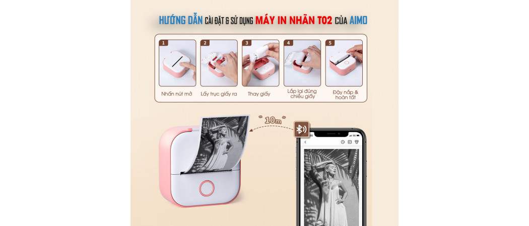 Hướng Dẫn Cài Đặt & Sử Dụng Máy In Mini T02 Của Aimo